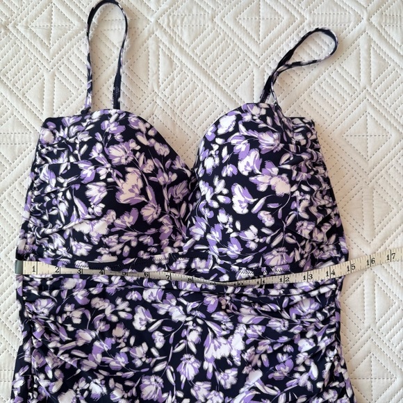 Profile by Gottex Printed Bandeau Swimdress Size 16 Navy - Picture 4 of 11